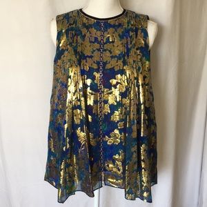 Elie Tahari Elle Metallic Day to Night Blouse